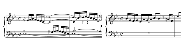 Prelude & Fugue 7 BWV 852  in E-flat Major by Bach piano sheet music