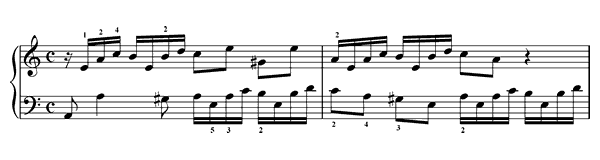 Invention 13 BWV 784  in A Minor by Bach piano sheet music