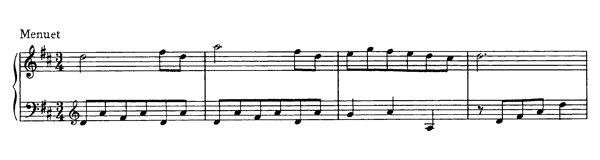Minuet  K. 7  in D Major by Mozart piano sheet music